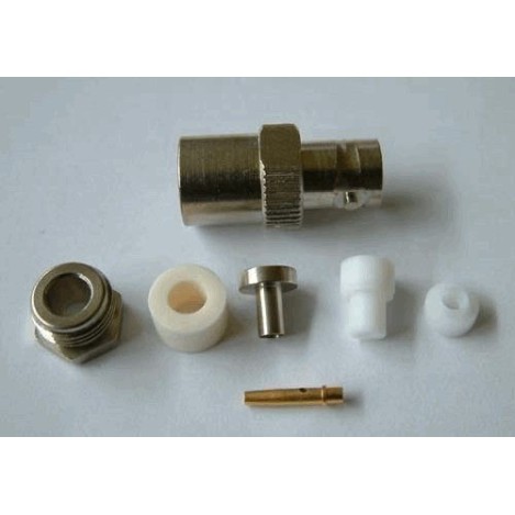 BNC-Female Soldeer connector.Clamp RG 58 (10 stuks)