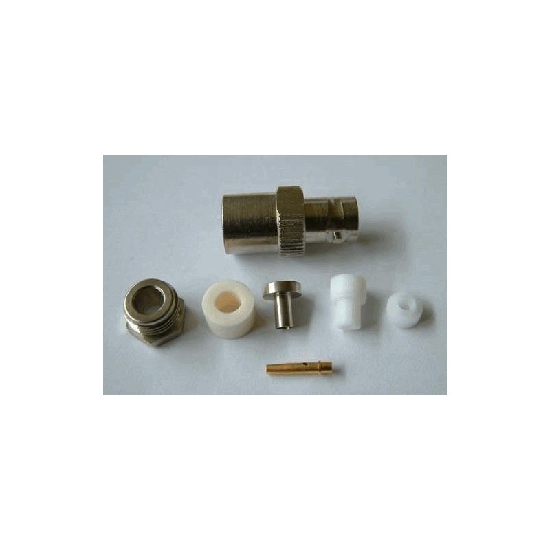 BNC-Female Soldeer connector.Clamp RG 58 (10 stuks)