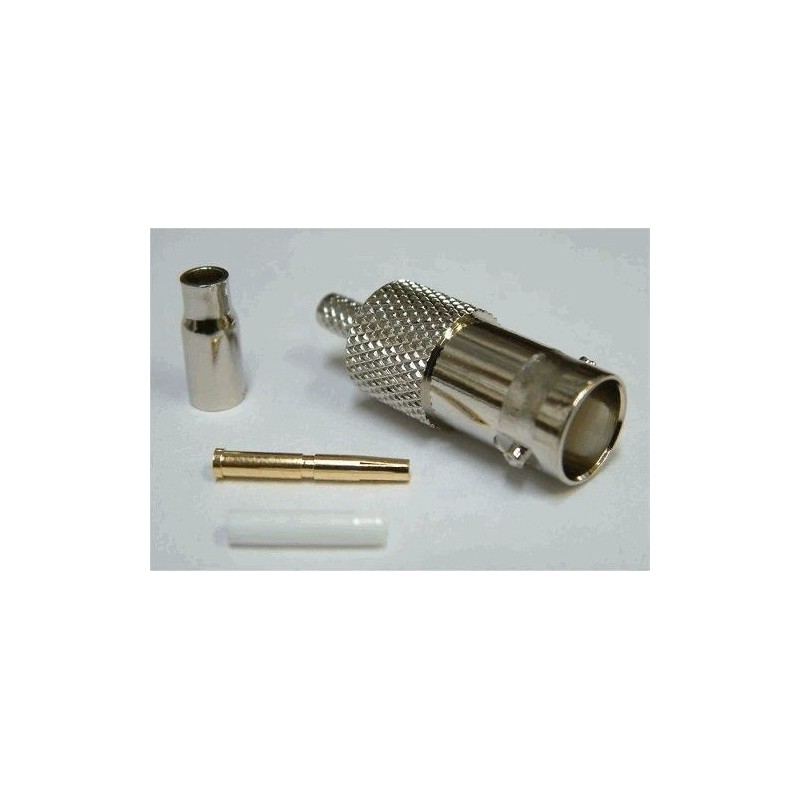 BNC-Female Crimp recht connector. RG174 (10 stuks)