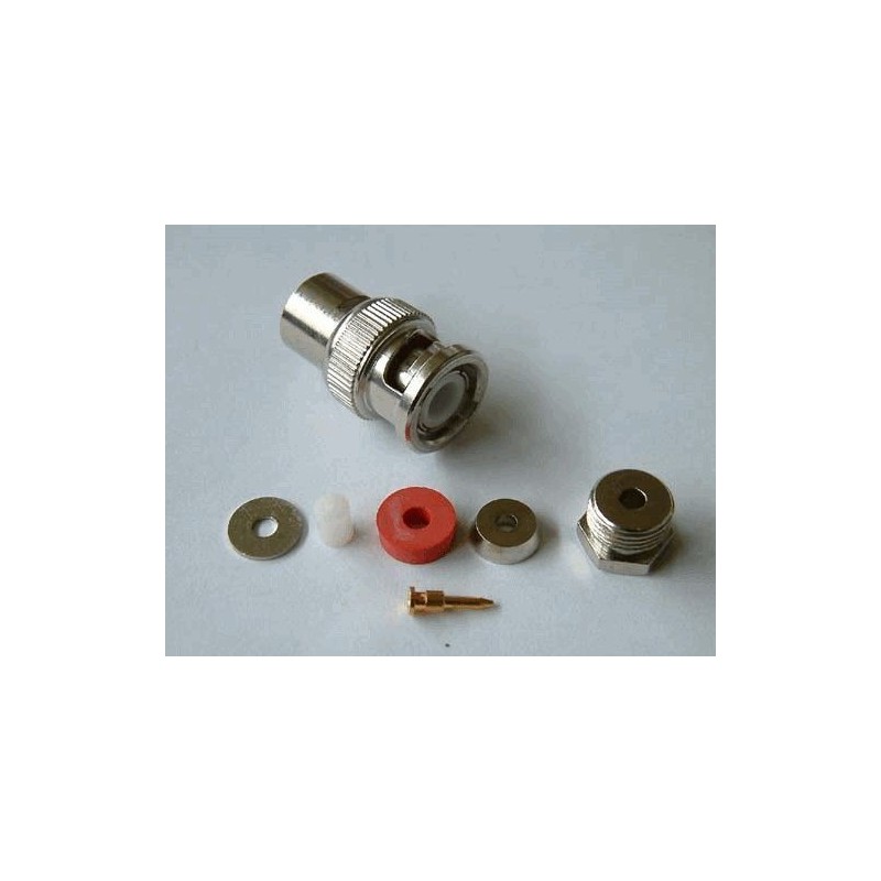 BNC-Male Soldeer connector. Clamp RG 174 (10 stuks)