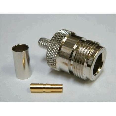 N-Connector Female Crimp voor RG58 (10 stuks) - Conectores Coaxiais