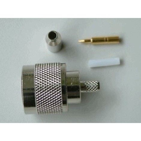 N-Connector Male Crimp voor RG174 (10 stuks) - Connettori Coassiali