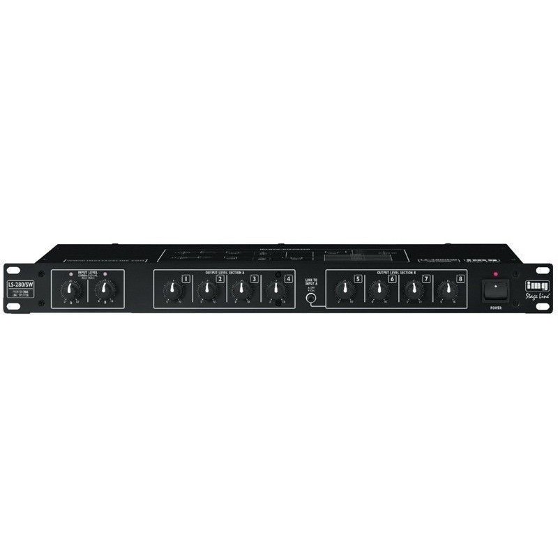 IMG-Stage Line LS-280 8-weg line splitter, 2 separate inputs XLR