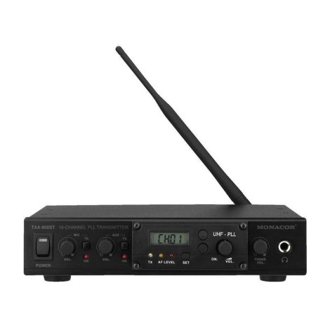 Professional 16-channel Mono PLL Audio Transmission System Monacor - Ensembles de microphones sans fil