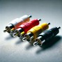T-700G/GE RCA Plugs Red |White | Black | Yellow(10 stuks) (RCA- M)