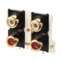 RCA panel print 4 jacks Gold-plated contact T-740G (10 stuks) (T-740G)