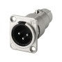 NEUTRIK XLR feed-through panel connectors, 3 poles NA-3MDF (NA-3MDF)
