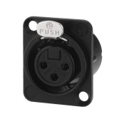 Conectores de painel NEUTRIK XLR, 3 pólos NC-3FDLXBAG (10 peças) - Conectores XLR no pluggen