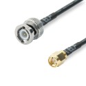 BNC Male to SMA Male, Length 20cm RG174 - Assembled Coax cables