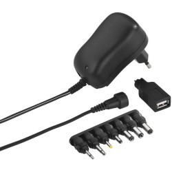 Schakelende voeding, 1 A,  met plug-in adapters en extra USB-uitgang adapter PSS-1000USB