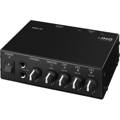 Compact 3-channel stereo line mixer