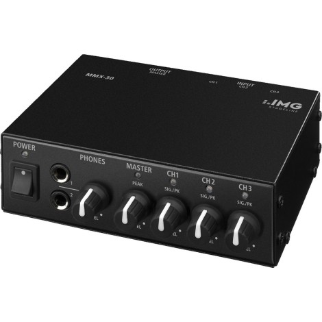 Compacte 3-kanaals stereo lijnmixer - Mezclador y preamplificador de micrófono