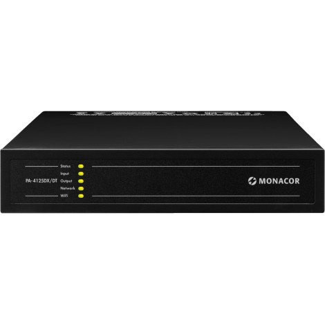 MONACOR PA-4125DX/DT - 4-zone Dante-versterker met DSP - Studio & Broadcast Solutions