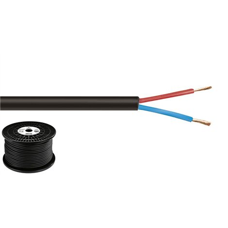 Monacor SPC-525H/SW Câble Haut-Parleur 2 x 2.5 mm² 100 m - HAUTE QUALITÉ Sans Halogène